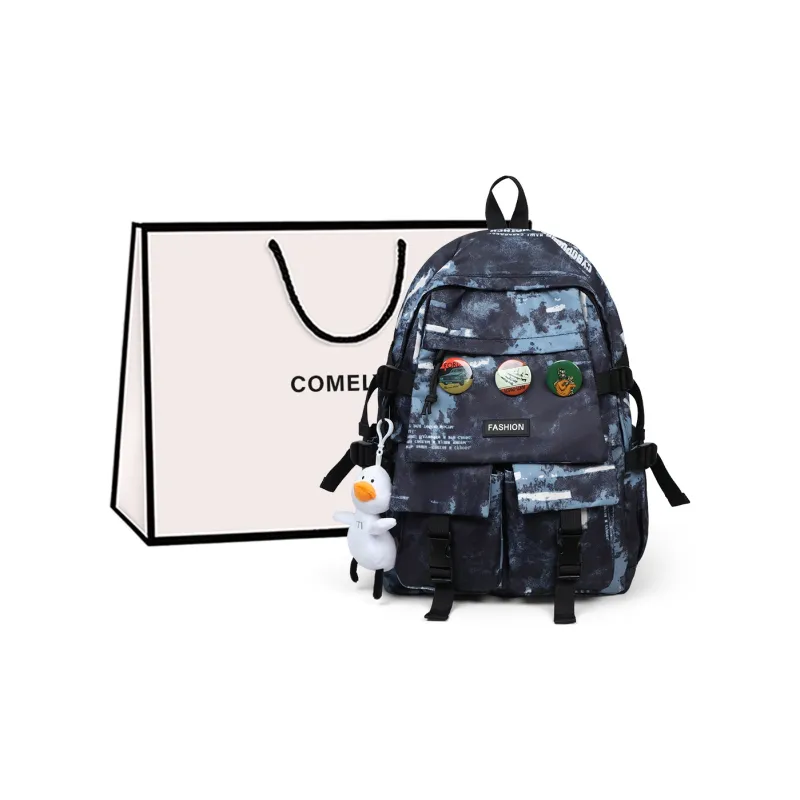 COMELY Fabric Backpack Medium Size Unisex Ecru-9