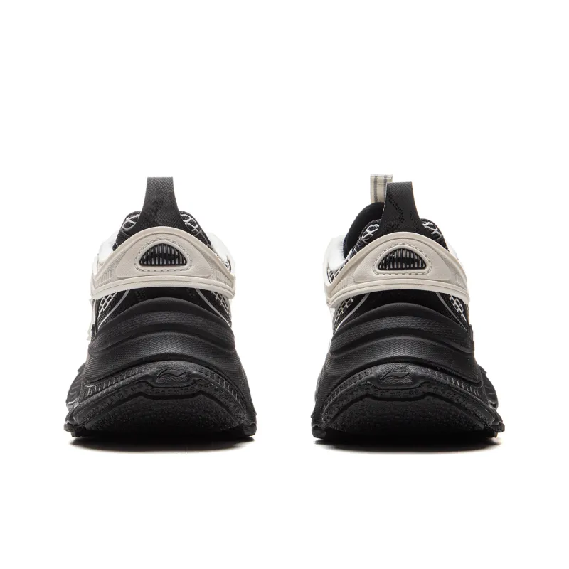LiNing Star Cushioning Slip Resistant Abrasion Resistant Breathable Low Top Casual Shoes Women's Champagne White-5