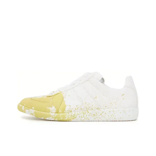Maison Margiela Replica Low Top Stylish Skateboarding Shoes Women's White Yellow