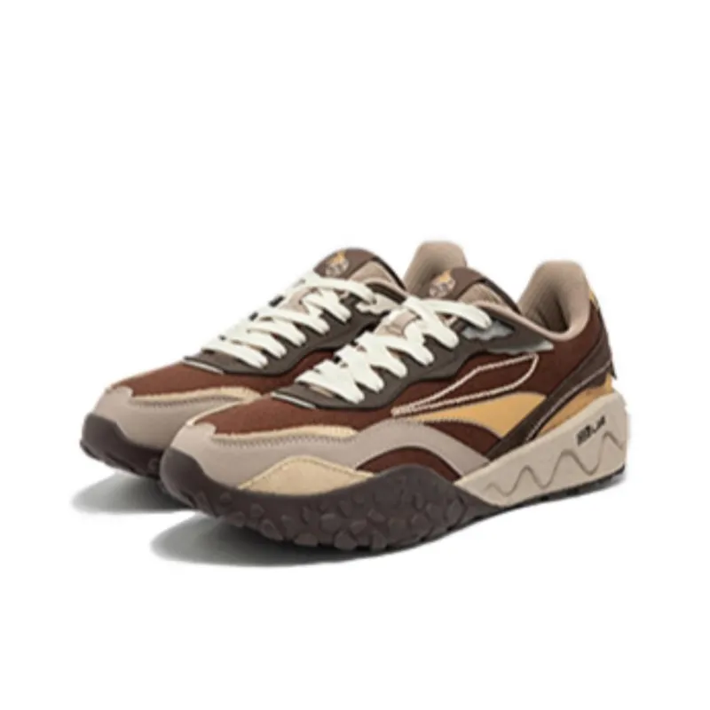 361° Crunchy Biscuit 2 Anti Slip Wear Resistant Low Top Chunky Sneakers Men's Brown-1