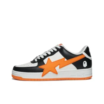 A BATHING APE Low Top Skateboard Shoes Unisex Black Orange