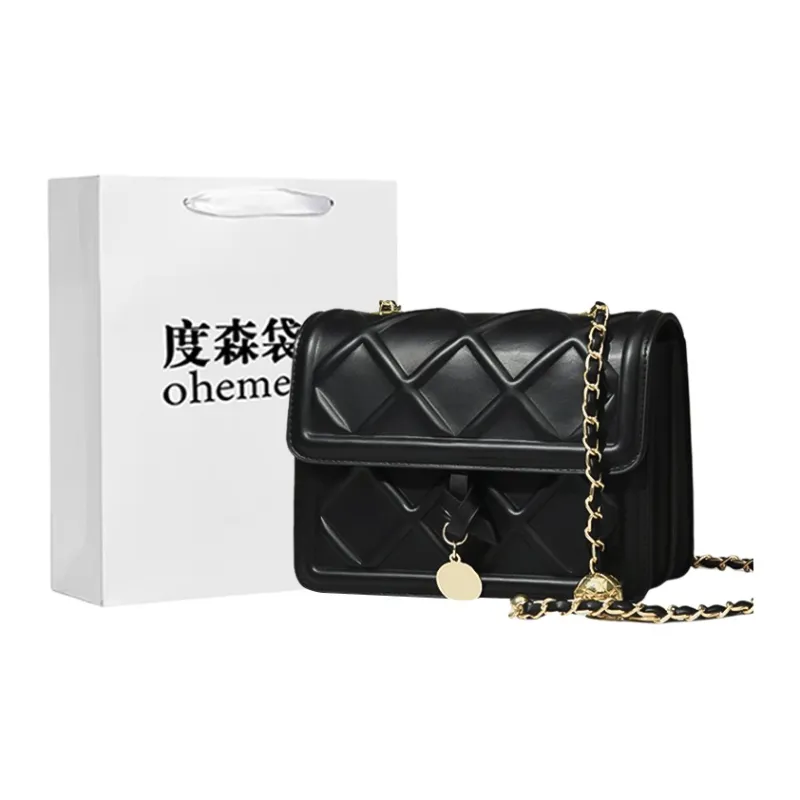 Dusen Kangaroo PU Shoulder Bag, Crossbody Bag Women's Black/White/Yellow-0