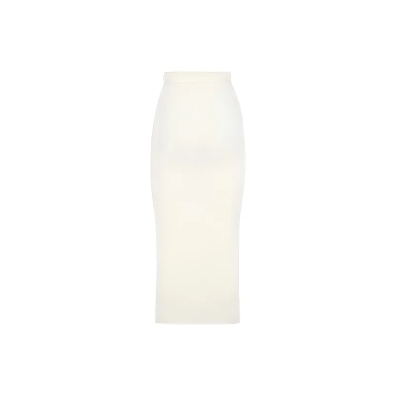 FENDI SS22 Knit Long Skirts Women's White-1
