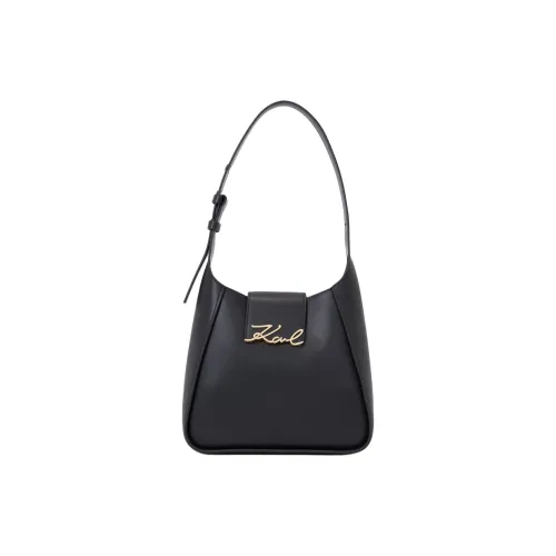 Karl Lagerfeld Signature Leather Shoulder Bag