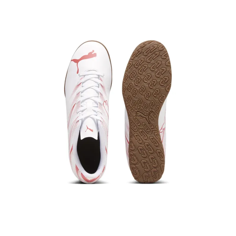 PUMA INDOOR Indoor Anti-Slip Wear-Resistant Soccer Shoes Men's White Red-3