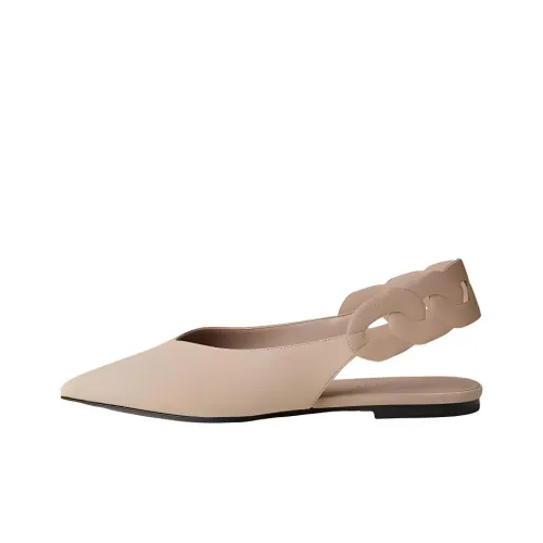HERMES Gina Stylish Sandals Women's Nude Beige