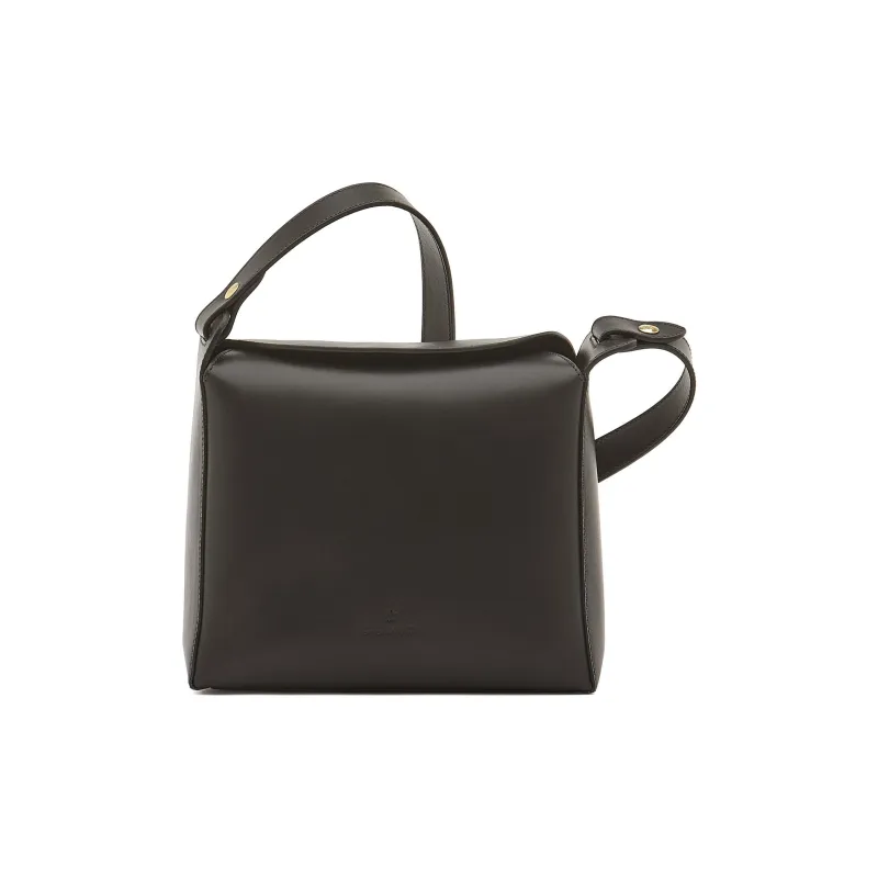 Il Bisonte Tanned Cow Leather Crossbody Bag Shoulder Bag Women's Black-0