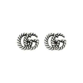 GUCCI 925 Sterling Silver Earrings Women's Silver