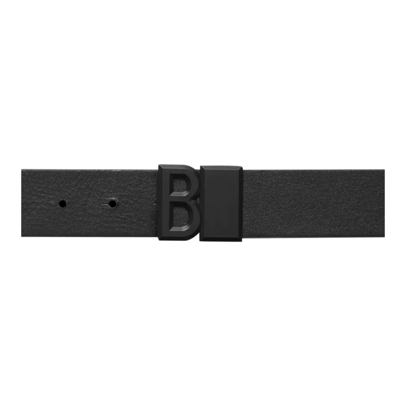 BLACKHEAD Head B Block Buckle Decoration Cow Leather Belts Unisex Width 3.5cm-2