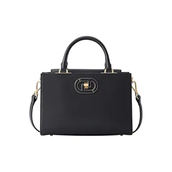 FION Cow Leather Tote Bag Shopping Bag Handbag Large Size Women's Black/Camel/Red