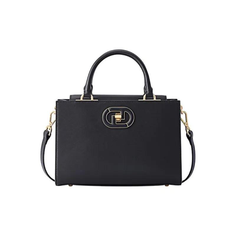 FION Cow Leather Tote Bag Shopping Bag Handbag Large Size Women's Black/Camel/Red-0