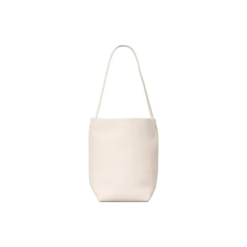THE ROW Leather Bucket Bag, One Shoulder Handbag Women's Light Beige-0