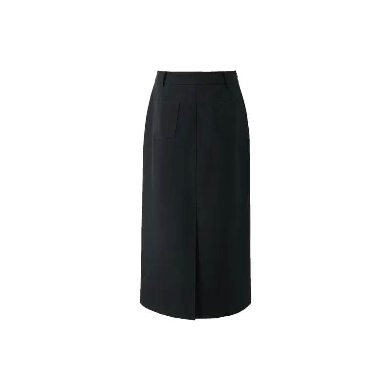 3COLOUR Casual Long Skirt Women's Classic Black-1
