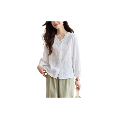 Korean style Shirts Women's White