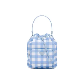 PRADA Duet Fabric Portable Crossbody Bag Shoulder Bag Women's Light Blue