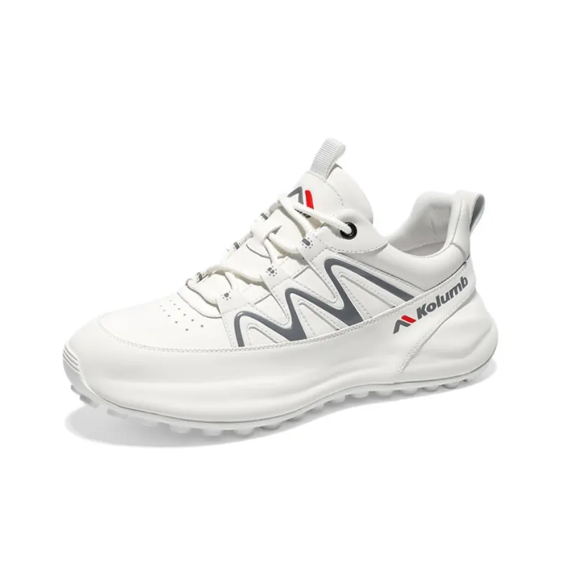 KOLUMB Non slip Wear resistant Shock Absorption Low Top Casual Running Shoes Men's White-0