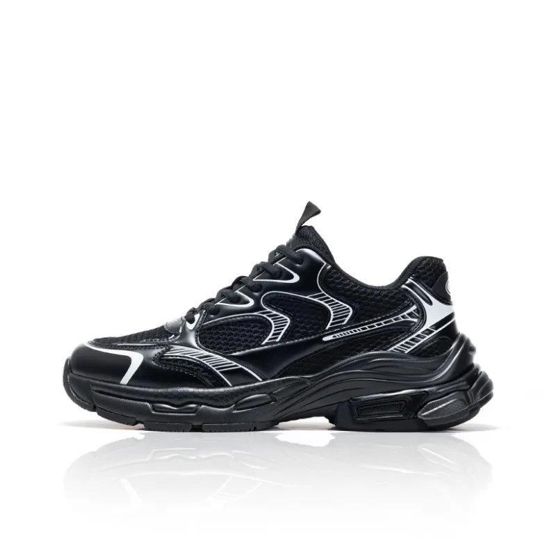 JOSINY Interstellar Odyssey Chunky Sneakers Men Low Top Dazzling Light Silver/Obsidian Black-0