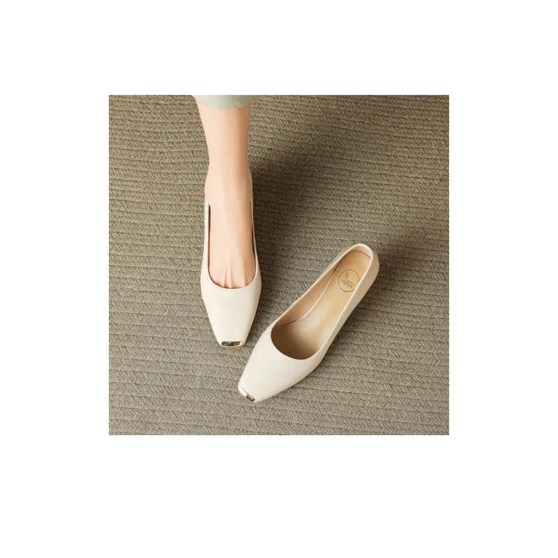 Safiya Casual Single Shoes 4.5cm Women's Beige-9