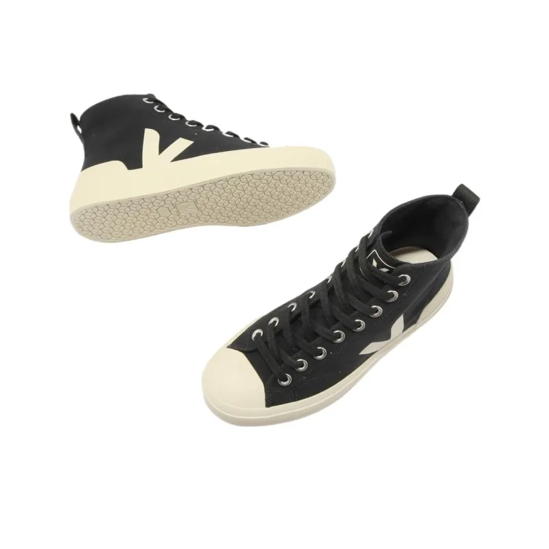 Adidas Anti-Slip And Wear-Resistant Breathable High-Top Canvas Shoes Women's Black-4