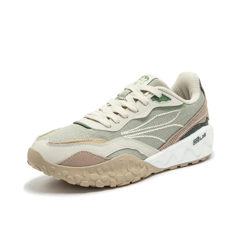 361° Shortbread 2 Anti-Slip And Wear-Resistant Breathable Low-Top Chunky Sneakers Women's Washed Green Oat Milk-1