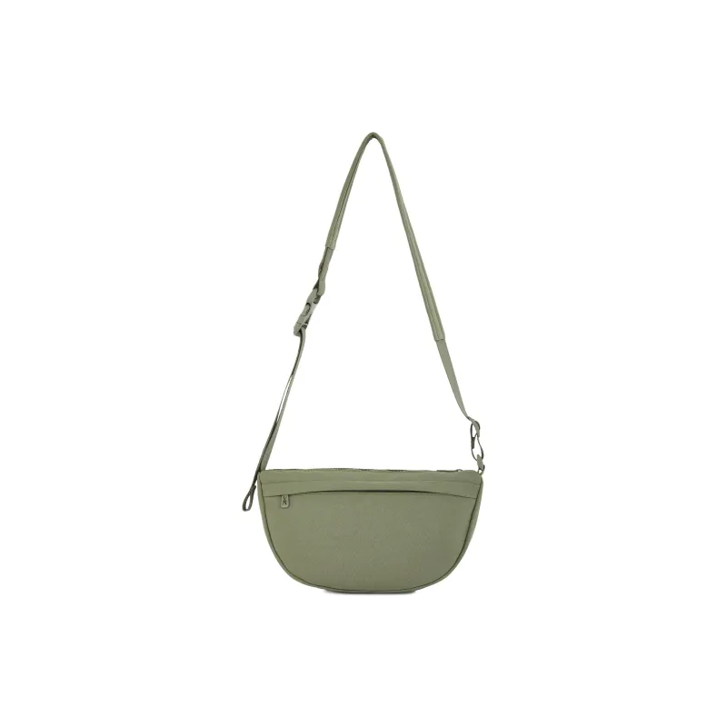 Reebok Fabric Shoulder Bag, Crossbody Bag, Dumpling Bag Medium Size Unisex Black/Ecru/Green-8