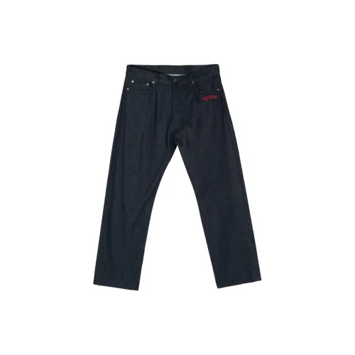OFF WHITE Logo Embroidered Straight Leg Jeans