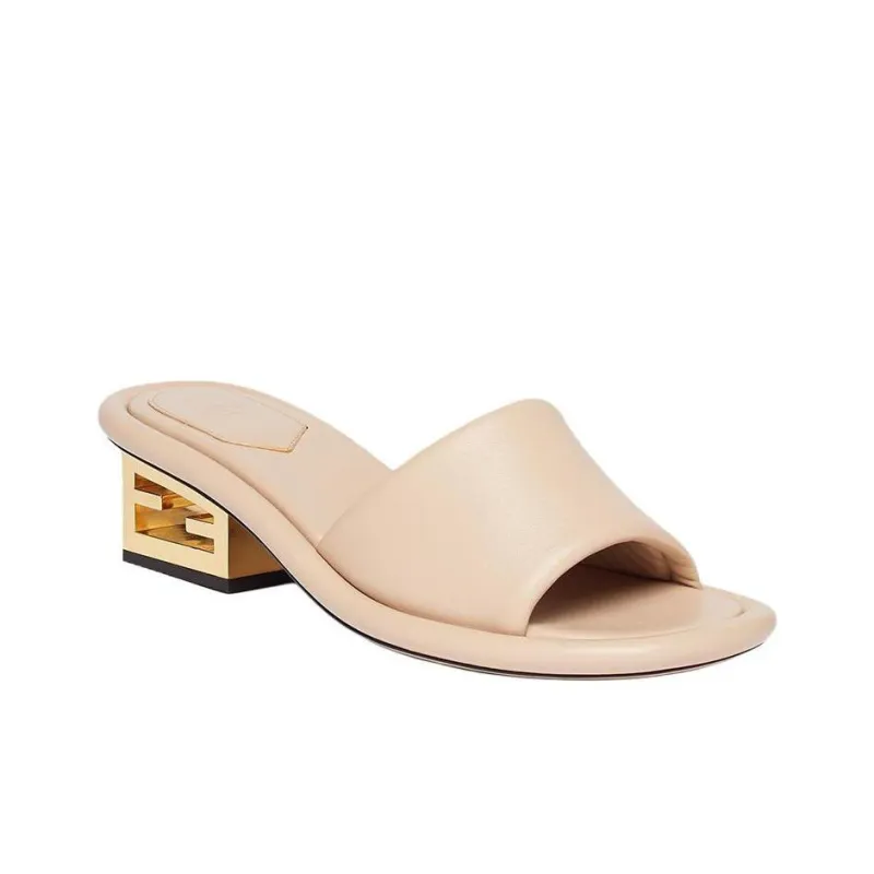 FENDI Ff Baguette Motif Wide-Band Slides Women's-2