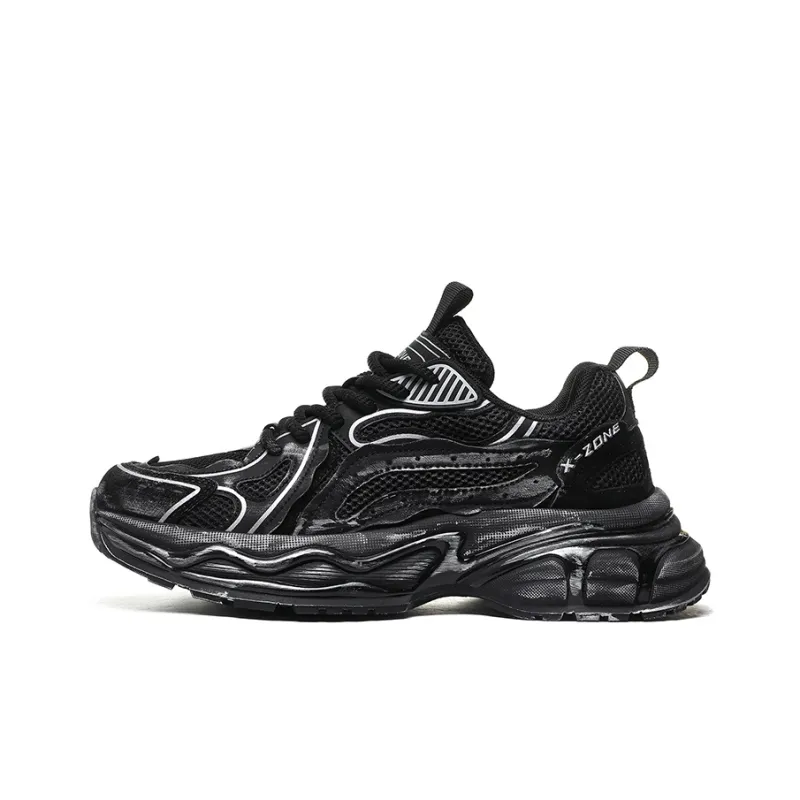 X ZONE Anti Slip And Wear Resistant Height Increasing Coverage Low Top Vintage Chunky Sneakers Men's-0
