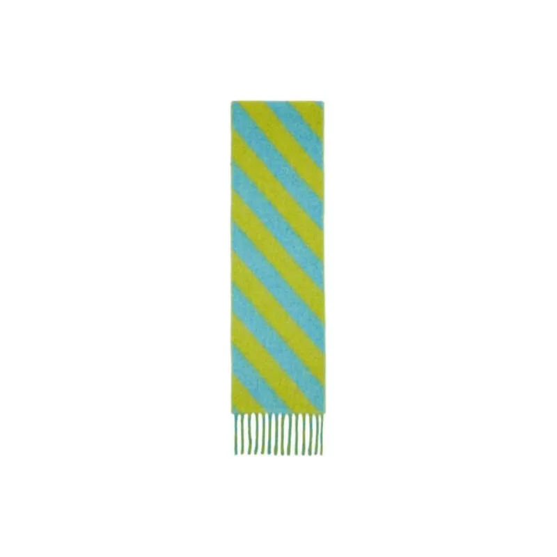 MARNI Wool Knit Scarves Women's Green/Blue-1