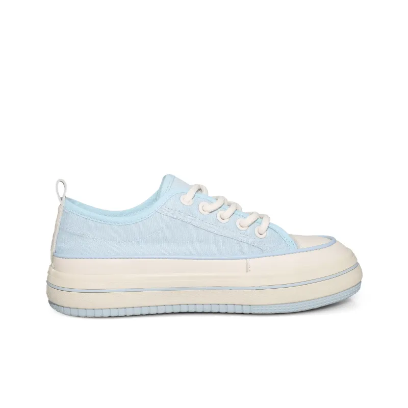 B10CROWN Anti Slip Wear Resistant Low Top Canvas Shoes Women's Blue-1