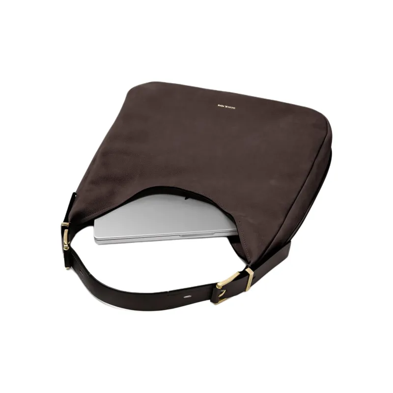MICHAEL KORS Nolita Cow Leather Handbag Shoulder Bag Large Size Women's Chocolate-1