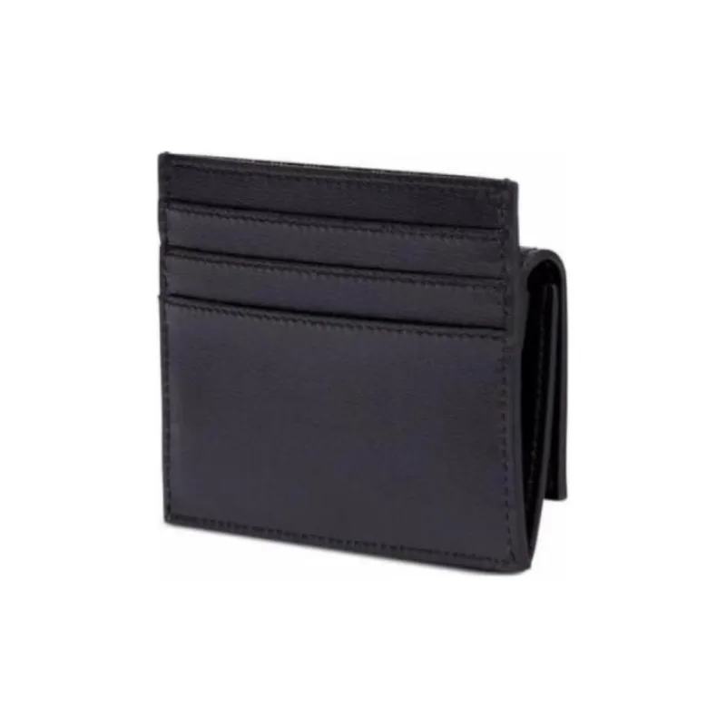 FENDI Baguette Nappa Leather Baguette Bag Wallet Money Clip Card Holder Card Bag Women's Black-1