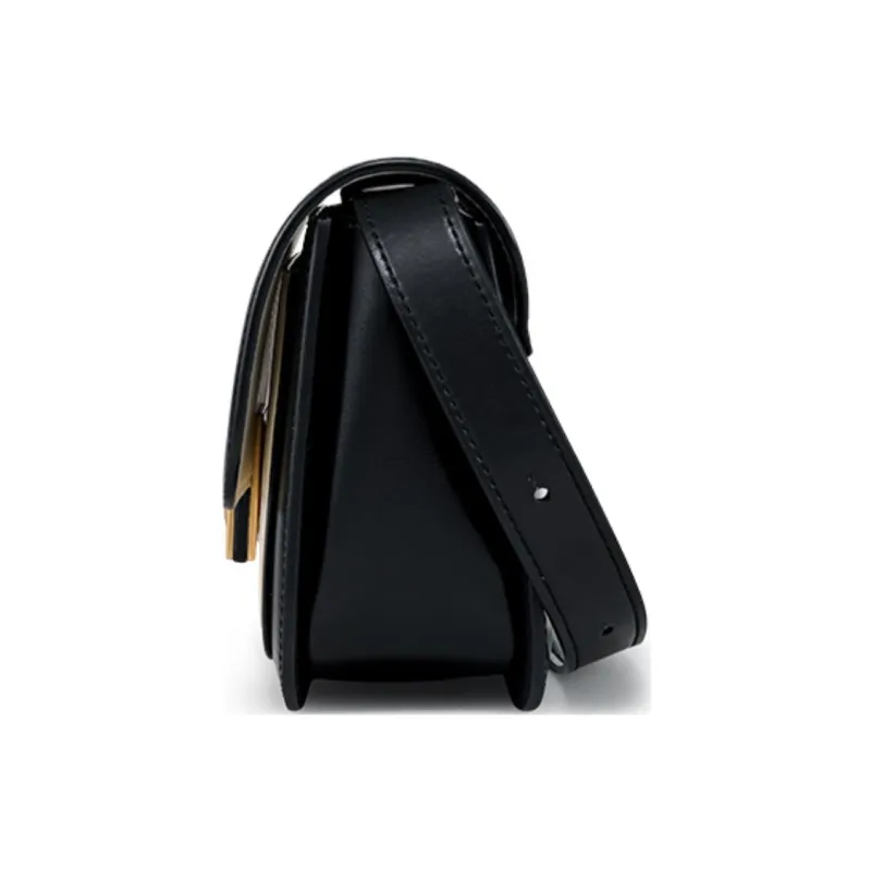 DISSONA Cow Leather Crossbody Bag, Shoulder Bag Women's Black White-2