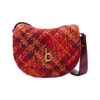 Burberry Rocking Horse Wool Shoulder Bag Crossbody Bag Medium Size Women's Red & Black