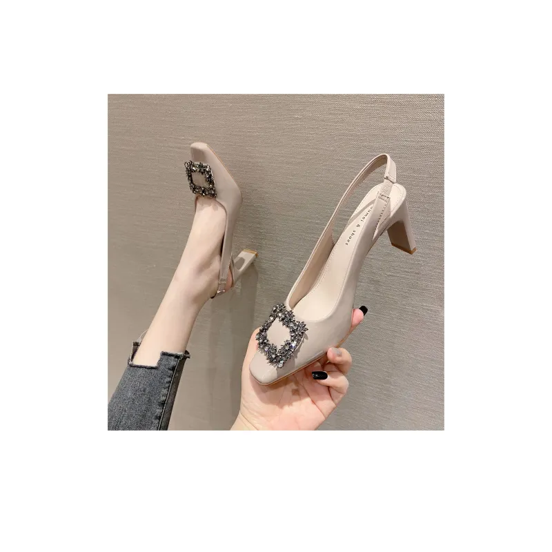 Zubumei Chunky Heel High Heels 7.5cm Women's-14