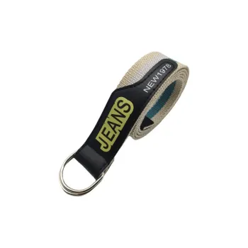Mulinsen Double Ring Buckle Stripes Color Blocking Border Fashion Trend Casual Jeans Belt Canvas Belt Unisex 3.8cm