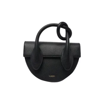 YUZEFI Calfskin Shoulder Bag, Crossbody Bag, Handbag Women's Black