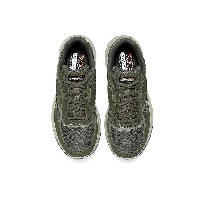 Skechers Wear Resistant Low Top Running Shoes Men's Olive Green-3