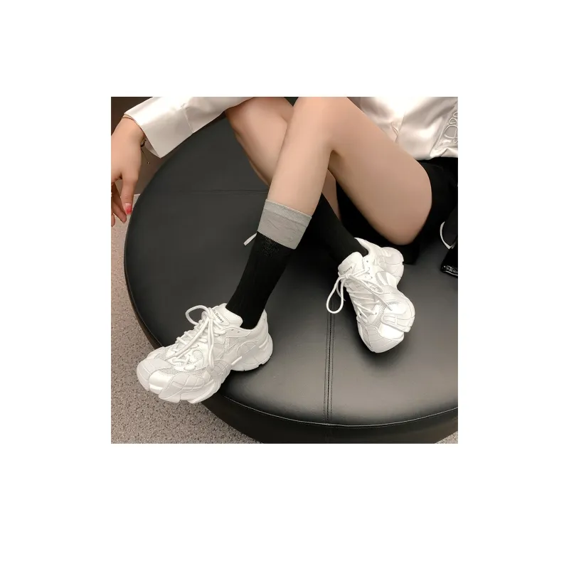 MIS. DANNY Breathable Chunky Sneakers Women's White-1