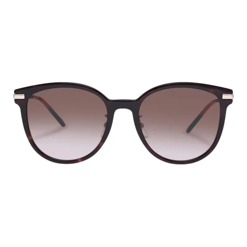GUCCI Acetate Round Sunglasses Women's Tortoiseshell-1