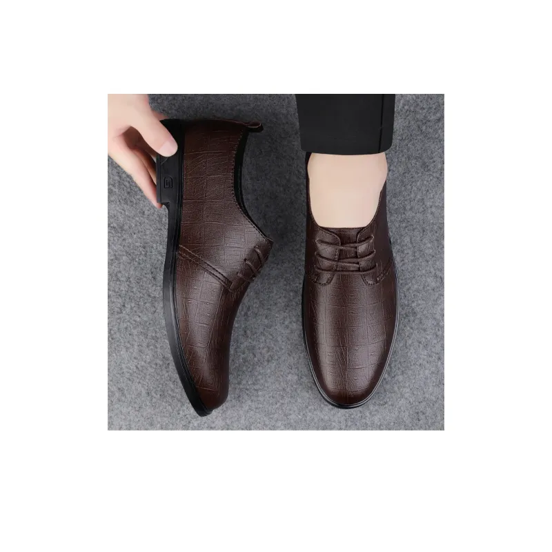 Abango Dress Shoes Men Low Top Black/Brown-7