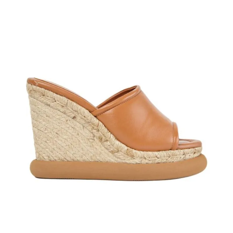 Paloma Barceló Slide Slippers 11cm Women's Camel-1