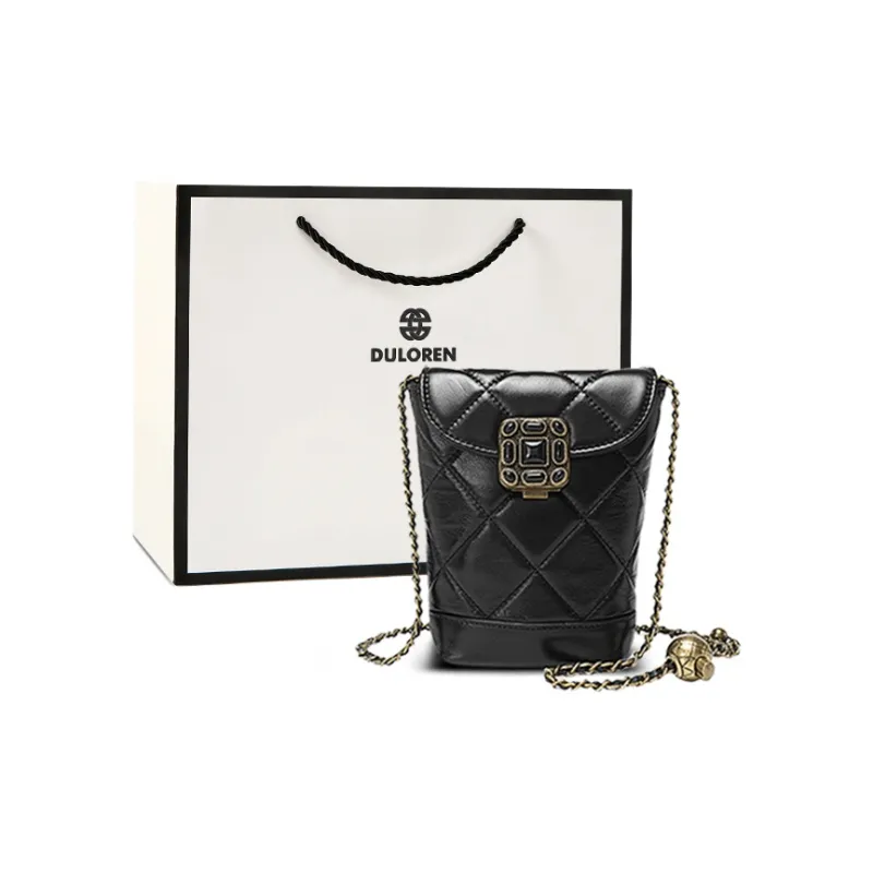DULOREN Calfskin Crossbody Bag Regular Women's Black/Ecru-0