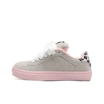 Circle small Skateboard Shoes Unisex Low Top Gray Pink/Black/Red/Black Red Mismatched