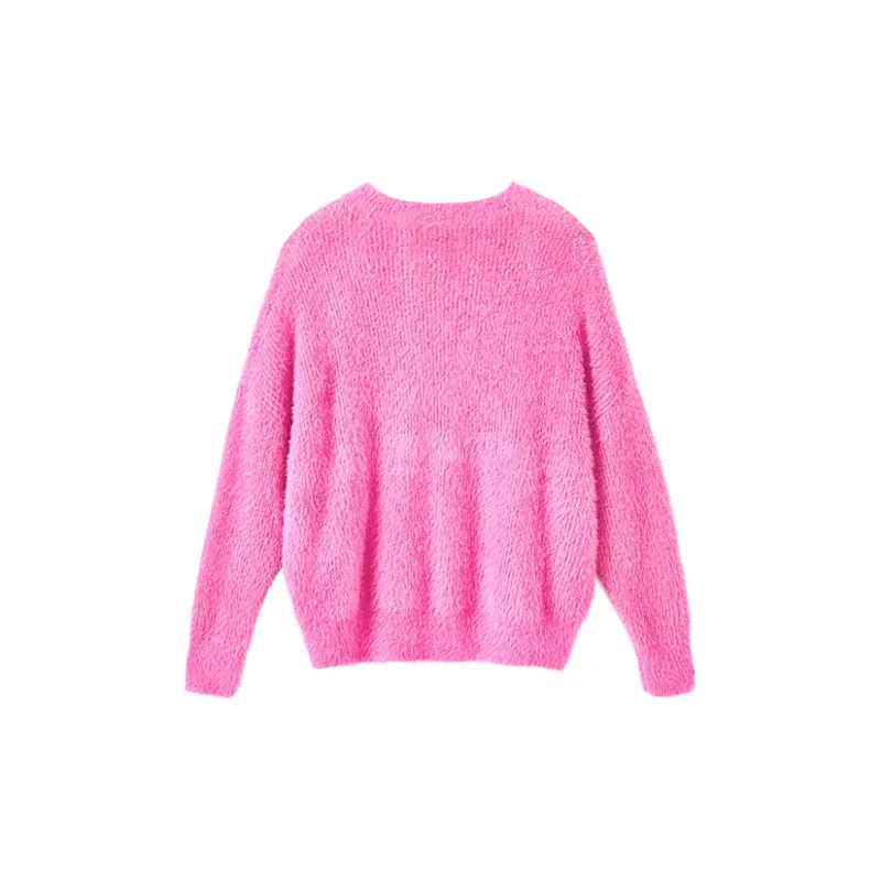 Yu Qianwen Sweater Women's Raspberry Pink-1