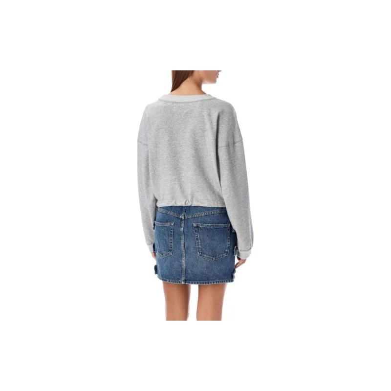 ISABEL MARANT ETOILE Margo Cropped Drawstring Trim Sweatshirt-1
