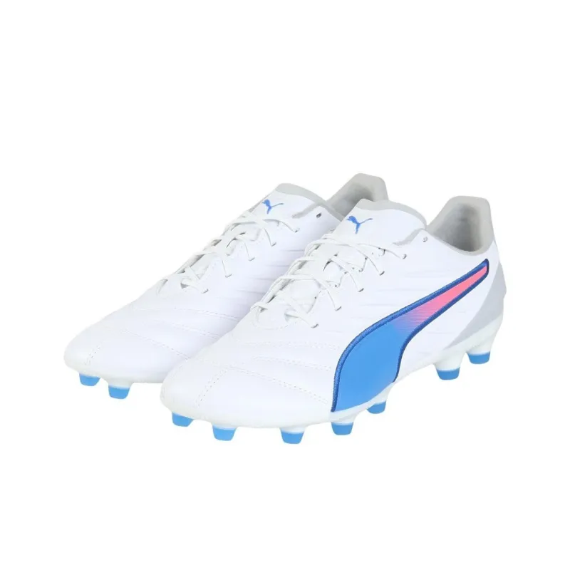 PUMA King Pro HG Rubber Short Studs Anti-Slip Wear-Resistant Soccer Shoes Men's White-2