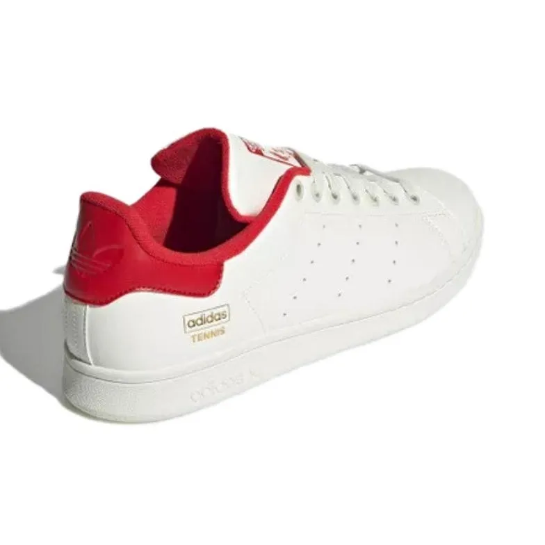 Adidas Originals STAN SMITH Anti Slip Wear Resistant Low Top Skateboard Shoes Unisex White Red-3