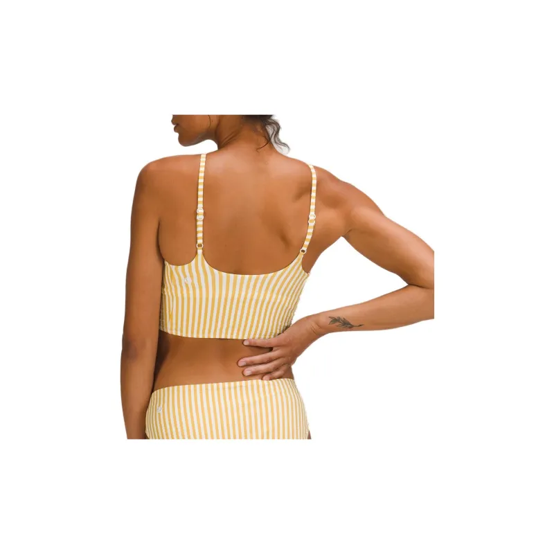 Lululemon Two-Piece Swimsuits Women's Yellow White Stripes-1