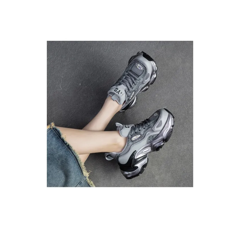 CHOVO Slip-Resistant Breathable Lightweight Chunky Sneakers 6cm Women's-4